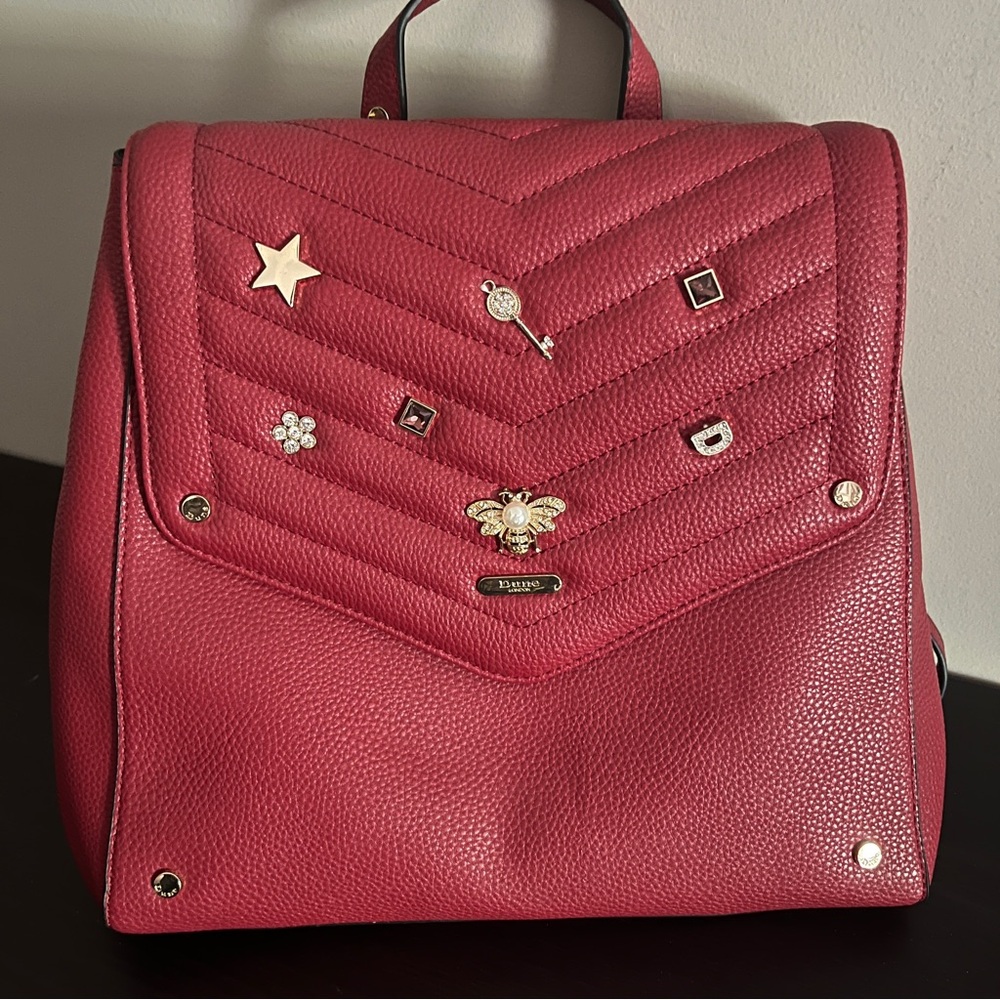 Dune London Red Quilted Backpack